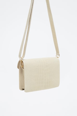 Bandolera de piel Amber crocos - Blanco