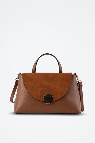 Bandolera de piel Row - Camel