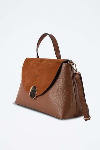 Bandolera de piel Row - Camel