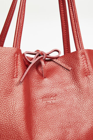 Bolso shopper de piel Tesa - Burdeos