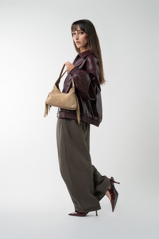 Bolso shopper de piel Rodeo - Topo