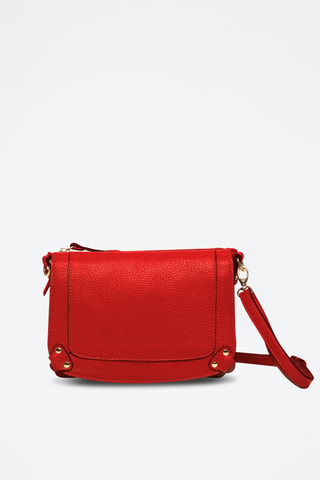 Bandolera de piel Bayne - Rojo