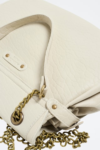 Bandolera de piel de cordero Joyce - Blanco