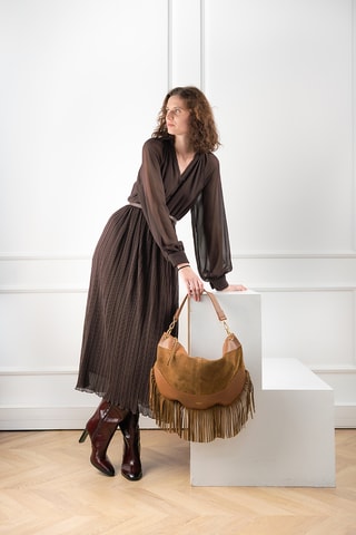 Bandolera de nobuk Kael Frange - Camel