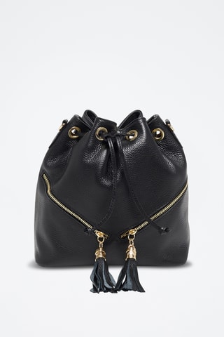Bolso saco de piel Beth - Negro