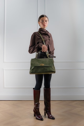 Bolso de piel Mick  - Verde oscuro