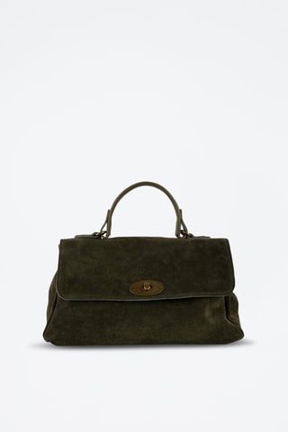 Bolso de piel Mick  - Verde oscuro