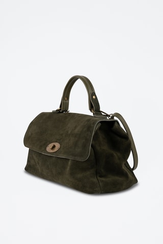 Bolso de piel Mick  - Verde oscuro