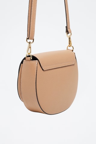 Bandolera de piel Polly - Nude