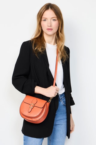 Bandolera de piel Polly - Naranja