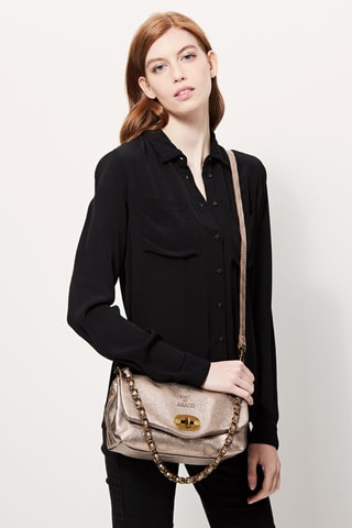 Bandolera de piel Hero - Beige
