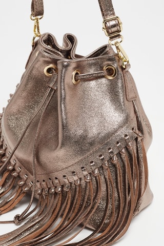 Bolso saco de piel Ivona - Dorado