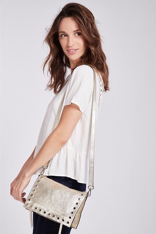 Bandolera de piel Iris - Dorado