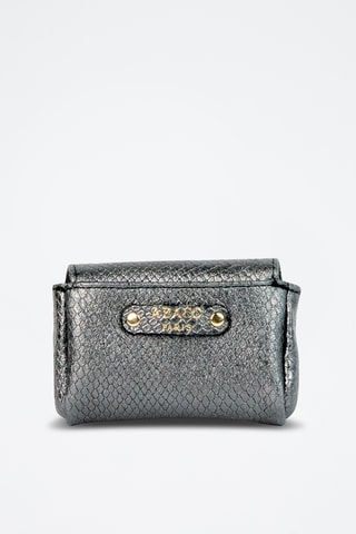 Monedero de piel de cordero Friend - Plateado