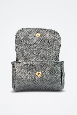 Monedero de piel de cordero Friend - Plateado