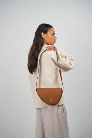 Bandolera de piel Raily - Camel