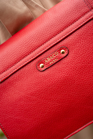 Bandolera de piel Seren - Dorado y rojo
