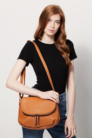 Bandolera de piel Lana - Camel