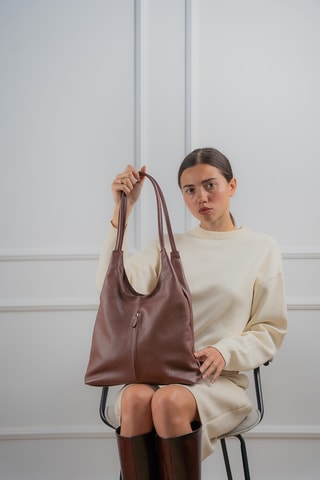 Bolso de piel Fred  - Marrón