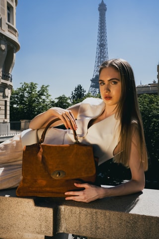 Bolso de nobuk Mick - Camel