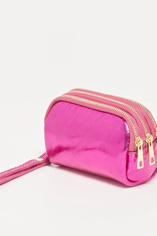Monedero de piel Dore - Fucsia