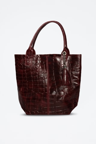 Bolso shopper de piel Star - Burdeos