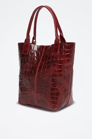 Bolso shopper de piel Star - Burdeos