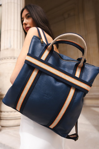 Mochila de piel Gao Dollaro - Azul marino