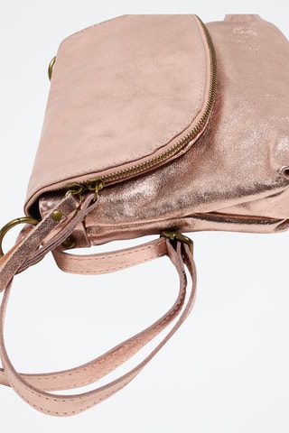 Bandolera de piel Lana - Dorado y rosa