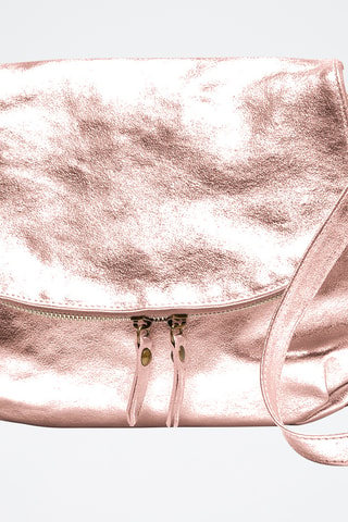 Bandolera de piel Lana - Dorado y rosa