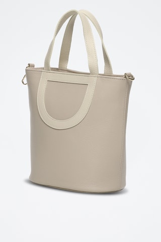 Bandolera de piel Saia - Beige y topo