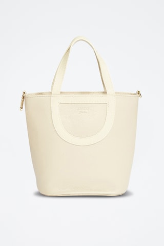Bandolera de piel Saia - Beige y topo