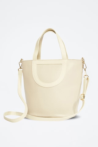 Bandolera de piel Saia - Beige y topo