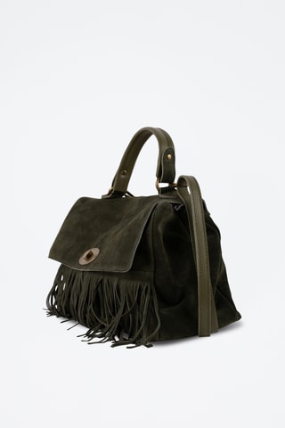 Bolso de piel Mick  - Verde oscuro