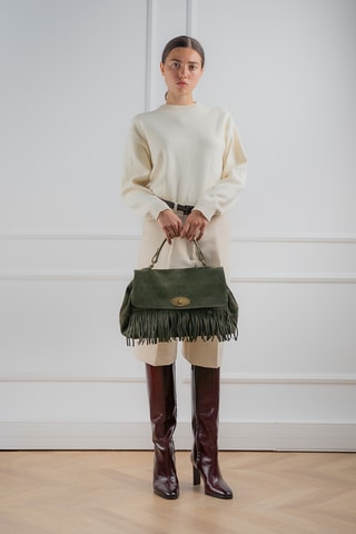 Bolso de piel Mick  - Verde oscuro