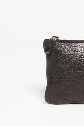 Bolso de mano de piel de cordero Zoé - Negro
