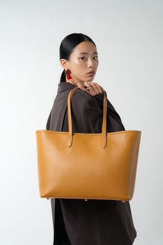 Bolso shopper de piel Sola - Camel