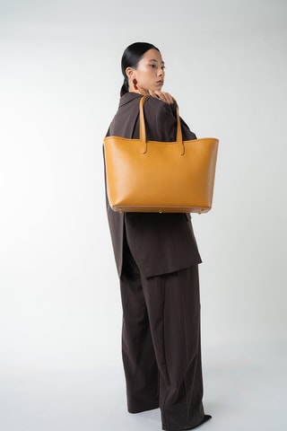 Bolso shopper de piel Sola - Camel