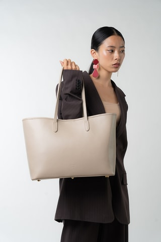 Bolso shopper de piel Sola - Topo