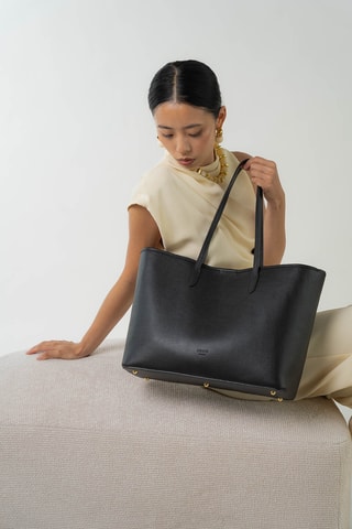 Bolso shopper de piel Sola - Negro