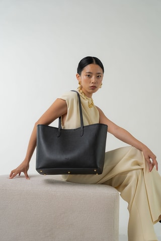 Bolso shopper de piel Sola - Negro
