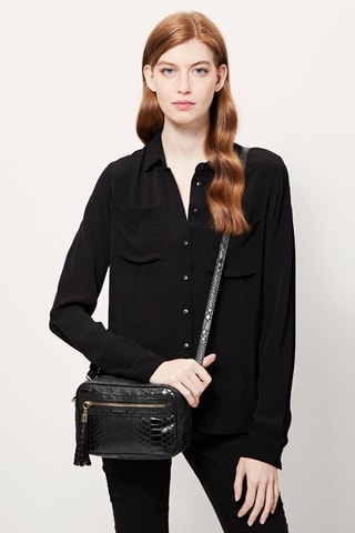 Bolso de mano de piel Nisou - Negro
