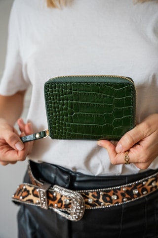 Cartera de piel Mini Wally - Verde