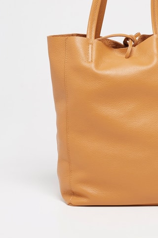Bolso shopper de piel Tesa - Camel