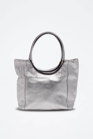 Bolso de piel Julia - Plateado