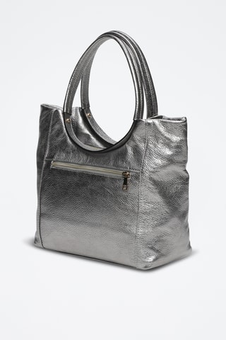 Bolso de piel Julia - Plateado