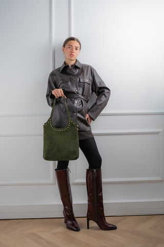 Bolso de nobuk Dane - Verde