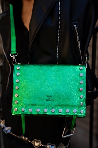 Bandolera Iris - Plateado, negro y verde