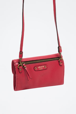 Bandolera de piel Simone - Dorado y rojo
