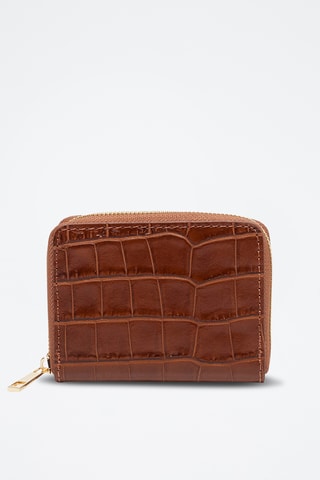 Cartera de piel Mini Wally - Camel
